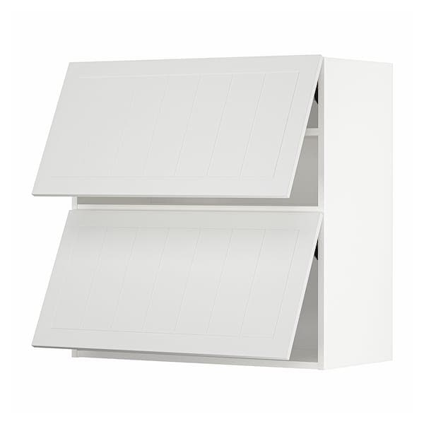 Ikea METOD - Wall cabinet horizontal w 2 doors, white/Stensund white, 80x80 cm