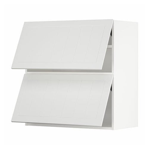 METOD - Wall cabinet horizontal w 2 doors, white/Stensund white, 80x80 cm