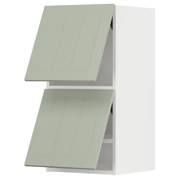 Ikea METOD - Wall cabinet horizontal w 2 doors, white/Stensund light green, 40x80 cm