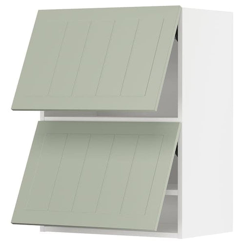 METOD - Wall cabinet horizontal w 2 doors, white/Stensund light green, 60x80 cm