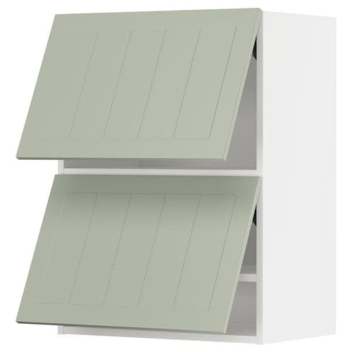 METOD wall cabinet horizontal w 2 doors, white/Stensund light green, 60x80 cm