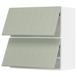 METOD wall cabinet horizontal w 2 doors, white/Stensund light green, 80x80 cm