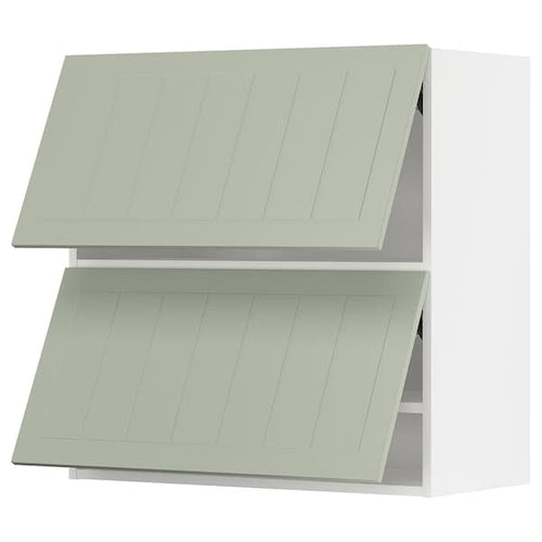 METOD - Wall cabinet horizontal w 2 doors, white/Stensund light green, 80x80 cm