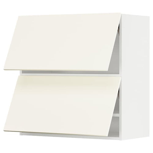 METOD - Wall cabinet horizontal w 2 doors, white/Vallstena white, 80x80 cm