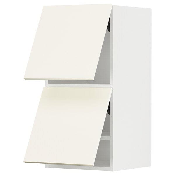 Ikea METOD - Wall cabinet horizontal w 2 doors, white/Vallstena white, 40x80 cm