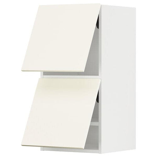 METOD - Wall cabinet horizontal w 2 doors, white/Vallstena white, 40x80 cm