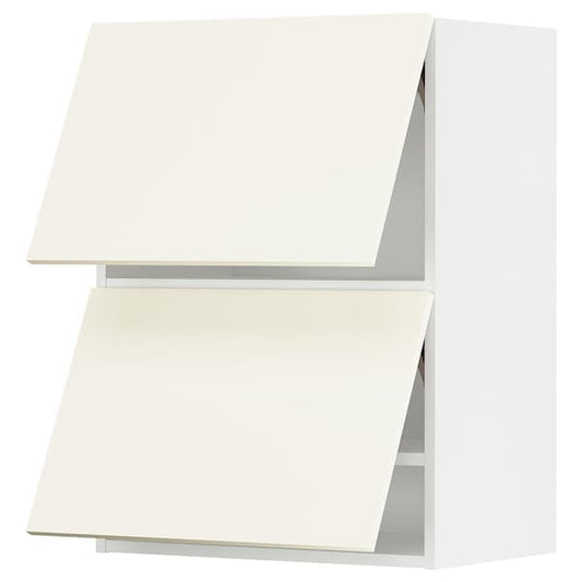 Ikea METOD - Wall cabinet horizontal w 2 doors, white/Vallstena white, 60x80 cm