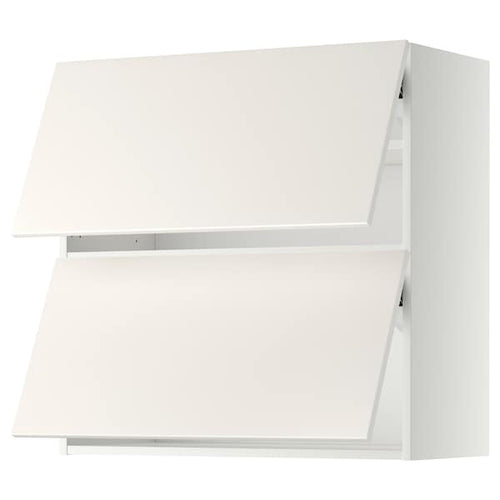 METOD - Wall cabinet horizontal w 2 doors, white/Veddinge white, 80x80 cm