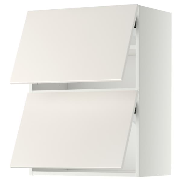 METOD - Wall cabinet horizontal w 2 doors, white/Veddinge white, 60x80 cm - best price from Maltashopper.com 59391935