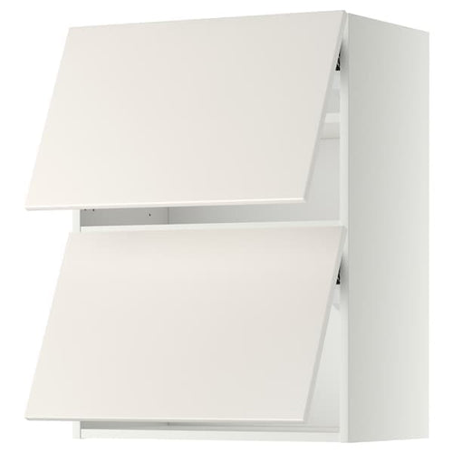 METOD - Wall cabinet horizontal w 2 doors, white/Veddinge white, 60x80 cm