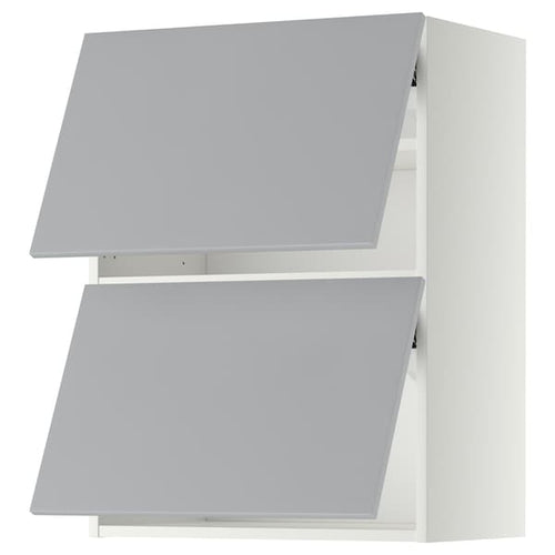 METOD - Wall cabinet horizontal w 2 doors, white/Veddinge grey, 60x80 cm