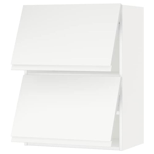 METOD - Wall cabinet horizontal w 2 doors, white/Voxtorp matt white, 60x80 cm