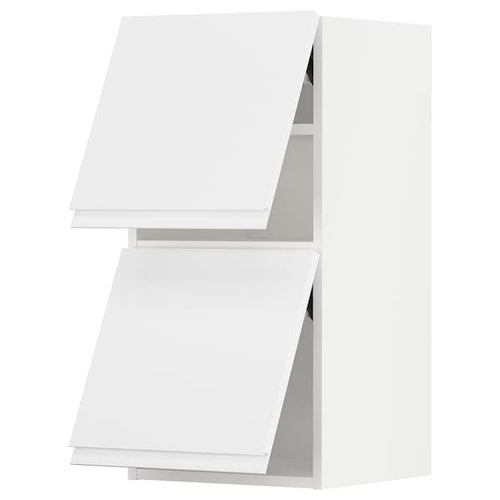 METOD - Wall cabinet horizontal w 2 doors, white/Voxtorp matt white, 40x80 cm