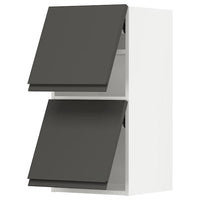METOD - Wall cabinet horizontal w 2 doors, white/Voxtorp dark grey , 40x80 cm - best price from Maltashopper.com 39393054