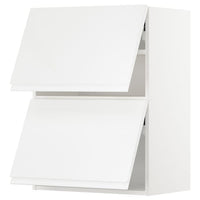 METOD - Wall cabinet horizontal w 2 doors, white/Voxtorp high-gloss/white, 60x80 cm - best price from Maltashopper.com 69391968