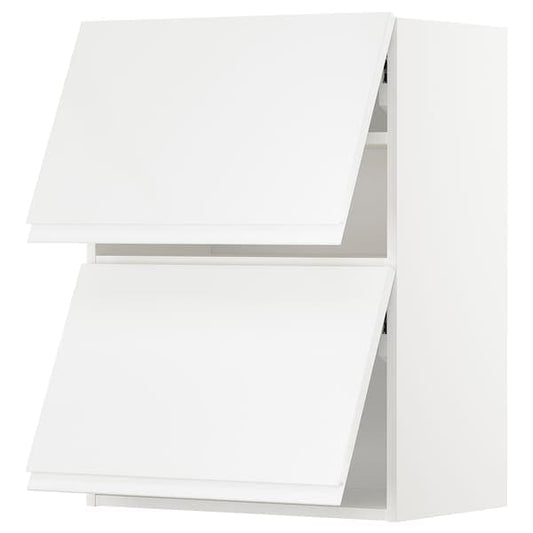 Ikea METOD - Wall cabinet horizontal w 2 doors, white/Voxtorp high-gloss/white, 60x80 cm