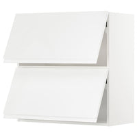 METOD wall cabinet horizontal w 2 doors, white/Voxtorp high-gloss/white, 80x80 cm