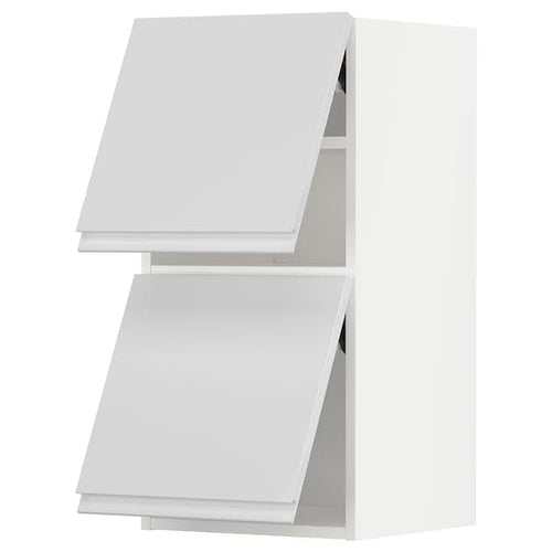METOD - Wall cabinet horizontal w 2 doors, white/Voxtorp high-gloss/white, 40x80 cm