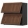 METOD wall cabinet horizontal w 2 doors, black Enköping/brown walnut effect, 80x80 cm