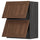METOD wall cabinet horizontal w 2 doors, black Enköping/brown walnut effect