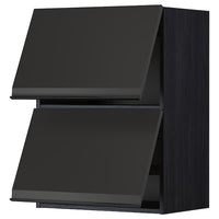 METOD - Wall cabinet horizontal w 2 doors, black/Upplöv matt anthracite , 60x80 cm - best price from Maltashopper.com 79495593