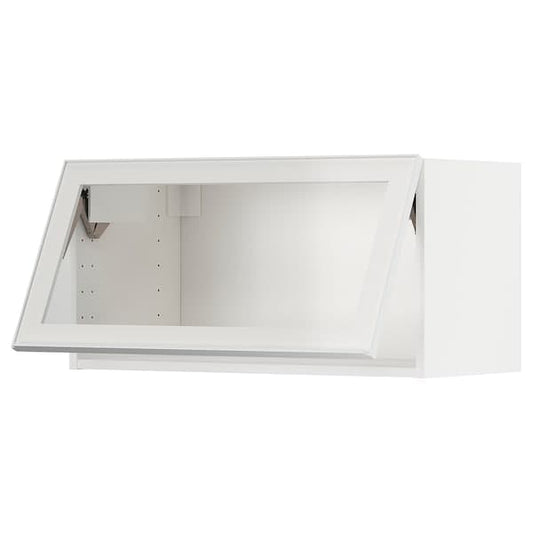 Ikea METOD - Wall cab horizontal w glass door, white/Hejsta white clear glass, 80x40 cm