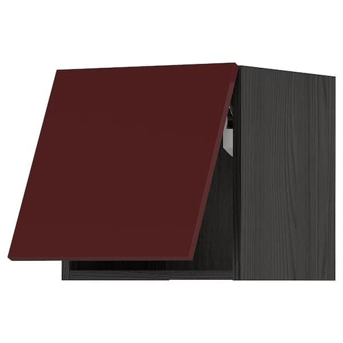METOD - Wall cabinet horizontal, black Kallarp/high-gloss dark red-brown, 40x40 cm