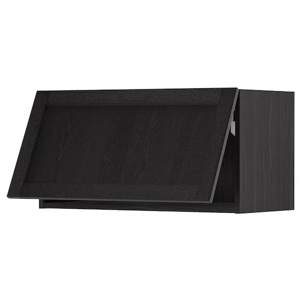 Ikea METOD - Wall cabinet horizontal, black/Lerhyttan black stained, 80x40 cm