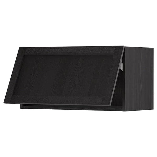 METOD - Wall cabinet horizontal, black/Lerhyttan black stained, 80x40 cm