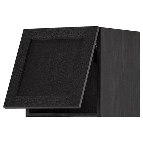 METOD - Wall cabinet horizontal, black/Lerhyttan black stained, 40x40 cm