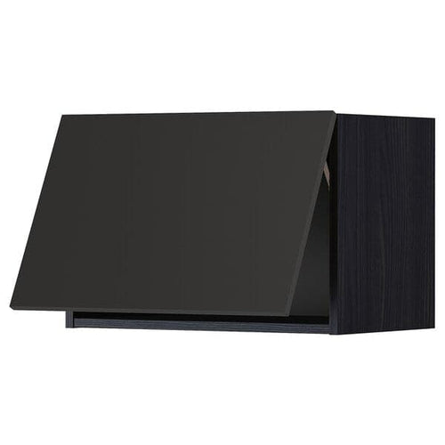 METOD - Wall cabinet horizontal, black/Nickebo matt anthracite, 60x40 cm