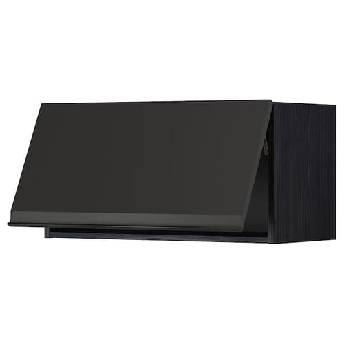 METOD - Wall cabinet horizontal, black/Upplöv matt anthracite, 80x40 cm