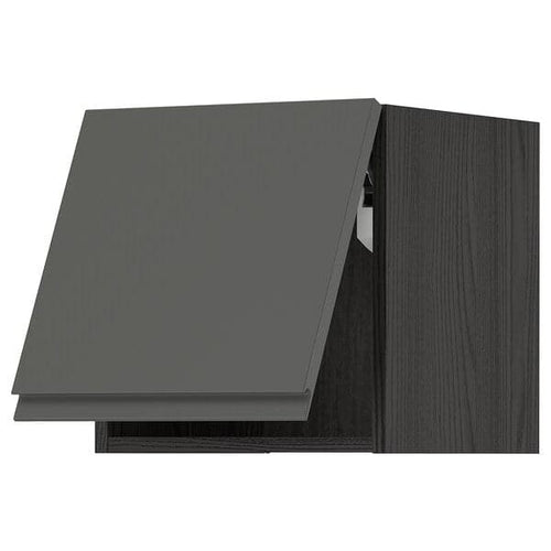 METOD - Wall cabinet horizontal, black/Voxtorp dark grey, 40x40 cm