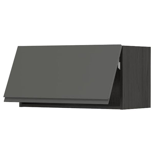 METOD - Wall cabinet horizontal, black/Voxtorp dark grey, 80x40 cm