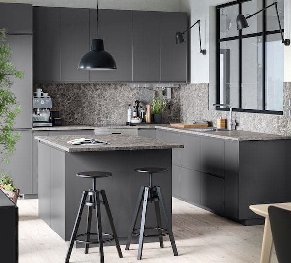 Ikea METOD - Wall cabinet horizontal, black/Voxtorp dark grey, 60x40 cm