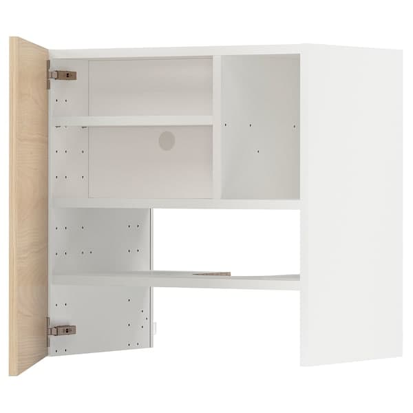 Ikea METOD - Wall cb f extr hood w shlf/door, white/Askersund light ash effect, 60x60 cm
