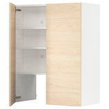 METOD wall cb f extr hood w shlf/door, white/Askersund light ash effect, 80x100 cm