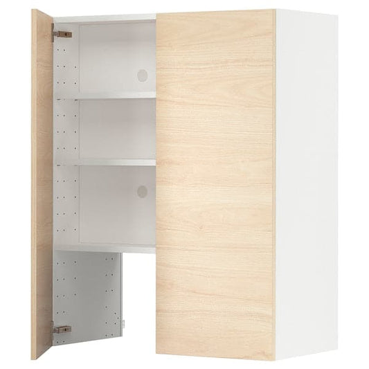 Ikea METOD - Wall cb f extr hood w shlf/door, white/Askersund light ash effect ,
