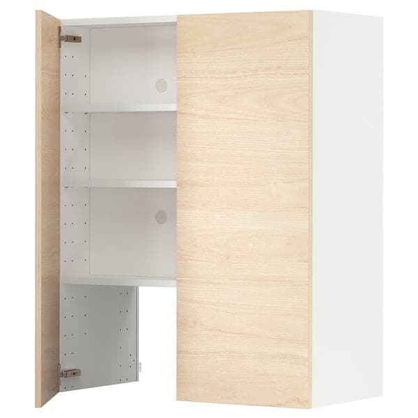Ikea METOD - Wall cb f extr hood w shlf/door, white/Askersund light ash effect ,