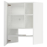 METOD wall cb f extr hood w shlf/door, white/Axstad matt white, 60x80 cm