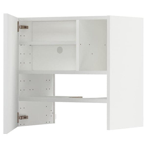 METOD - Wall cb f extr hood w shlf/door, white/Axstad matt white, 60x60 cm