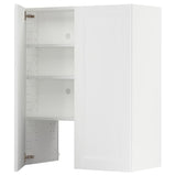 METOD wall cb f extr hood w shlf/door, white/Axstad matt white, 80x100 cm