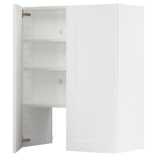 METOD - Wall cb f extr hood w shlf/door, white/Axstad matt white, 80x100 cm - best price from Maltashopper.com 69504277