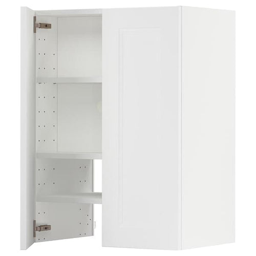 METOD - Wall cb f extr hood w shlf/door, white/Axstad matt white, 60x80 cm
