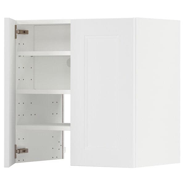 METOD - Wall cb f extr hood w shlf/door, white/Axstad matt white, 60x60 cm - best price from Maltashopper.com 99505256