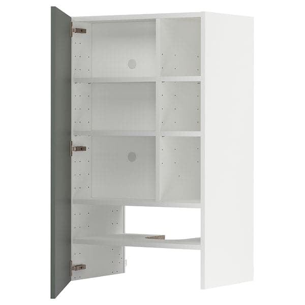 METOD - Wall cb f extr hood w shlf/door, white/Bodarp grey-green , 60x100 cm - best price from Maltashopper.com 59504206