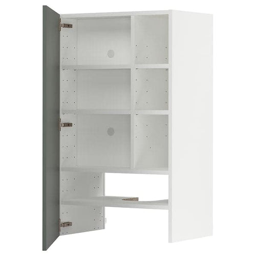 METOD - Wall cb f extr hood w shlf/door, white/Bodarp grey-green , 60x100 cm
