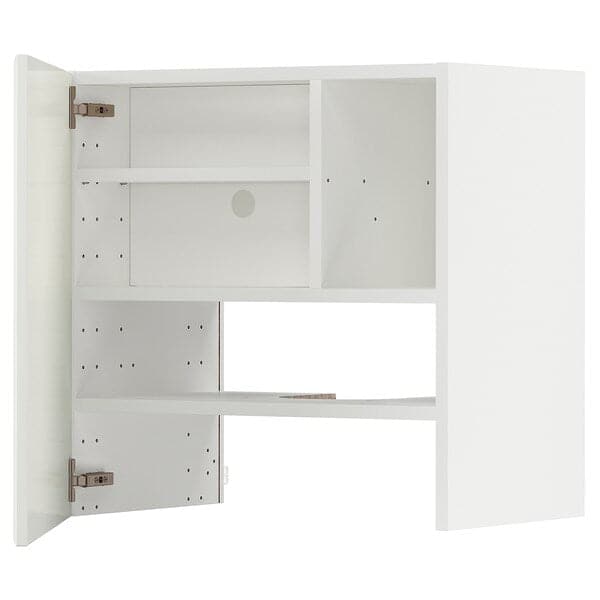 METOD - Wall cb f extr hood w shlf/door, white/Bodbyn off-white, 60x60 cm - best price from Maltashopper.com 19505321