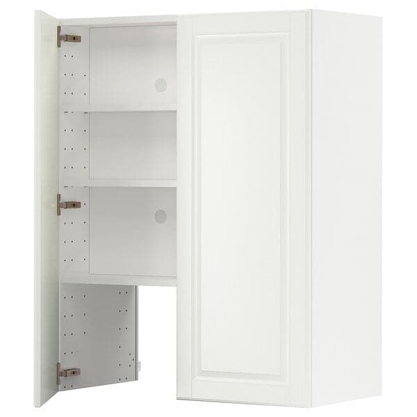 METOD - Wall cb f extr hood w shlf/door, white/Bodbyn off-white , 80x100 cm - best price from Maltashopper.com 29504279