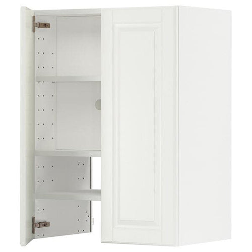 METOD - Wall cb f extr hood w shlf/door, white/Bodbyn off-white , 60x80 cm